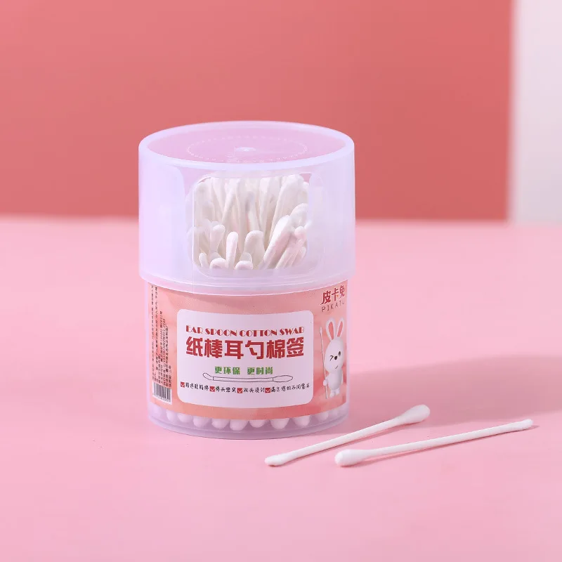 Бумажные палочки 2 в 1, ватные палочки для ушей, детские одноразовые ватные палочки для чистки ушей