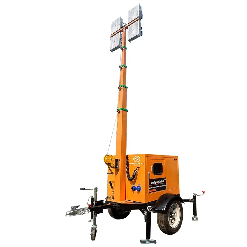 High Quality Outdoor Lifting 9-meter-high Generator Construction LED Emergency Trailer Type Light Mobile Lighthouse