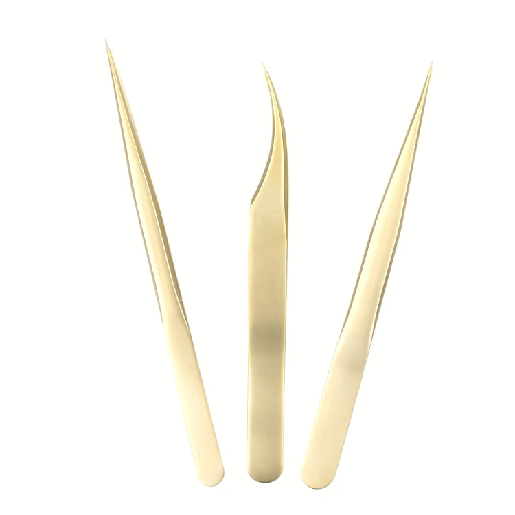 
Golden tip painting tweezers eylashes tweezers russian volume eyelash extension tweezers 6pcs set 