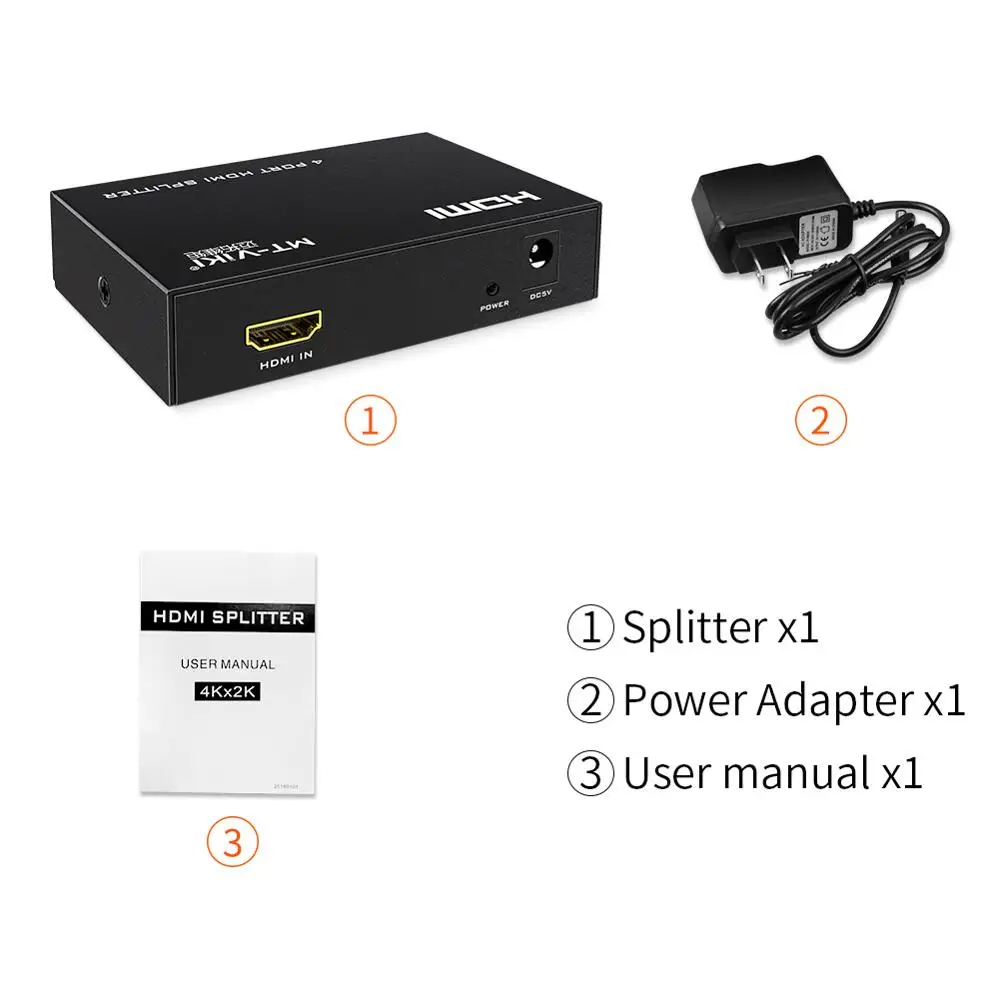 mt-viki 4k*2k 4 port rohs mini hdmi splitter 1x4