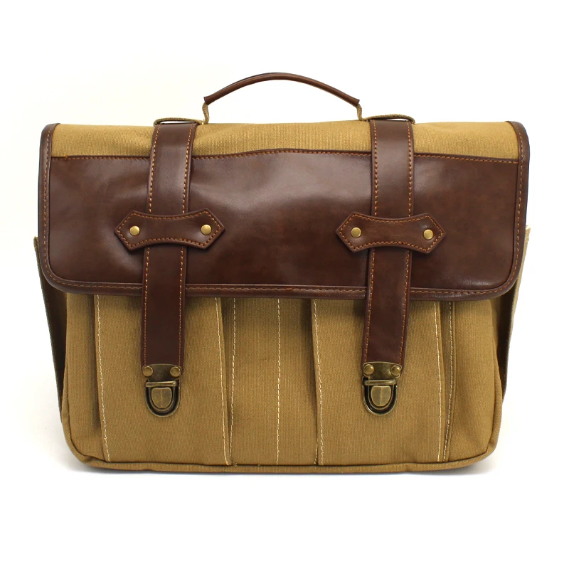 high quality durable waxed canvas real genuine cowhide leather strong motorcycle rider panniers saddle bags