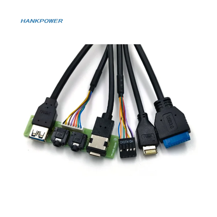 OEM Factory Computer Case Front Panel Cable USB3.0 USB3.1 Type C 3.1 Cable PC HD Audio Interface Cable