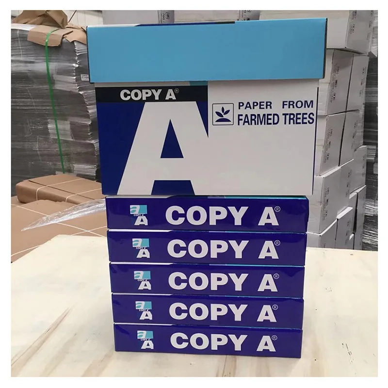 Factory Wholesale 70gsm 75gsm 80gsm Hard A4 Copy Printer Paper Draft Double White Printer Office Copy Paper