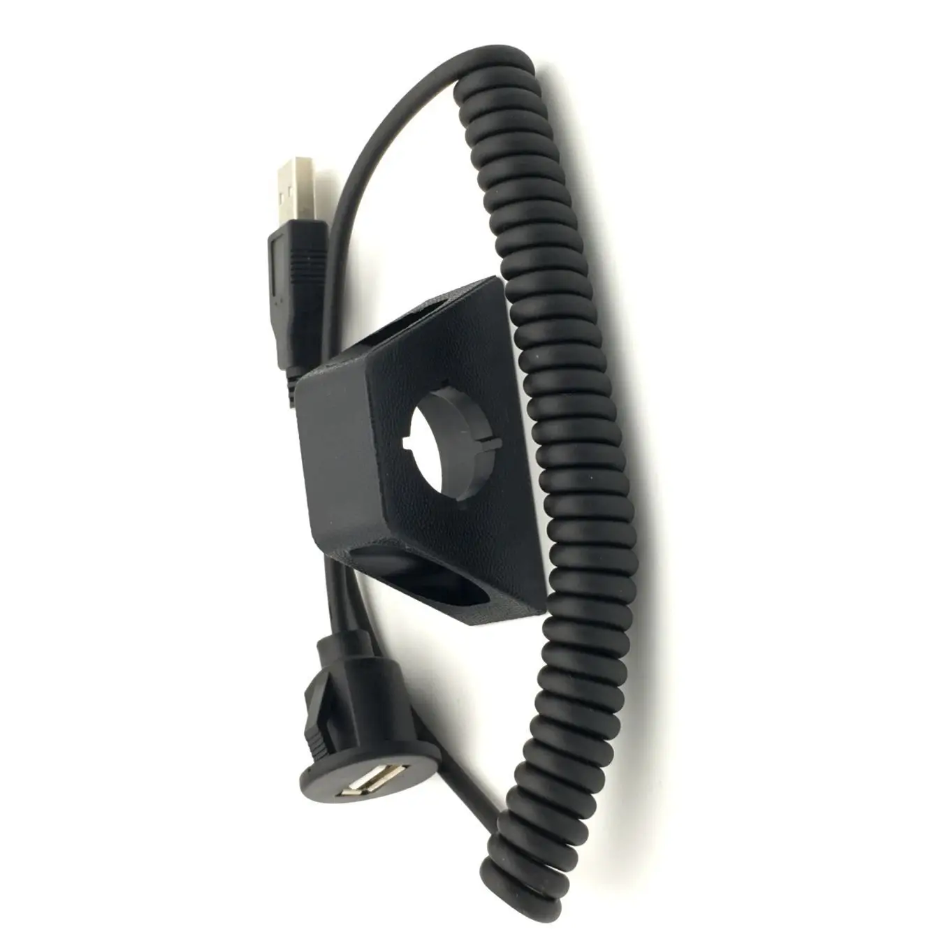 Extension Lead For Car Audio Stereos 1.5M Length Coiled Usb With Mounting Bracket