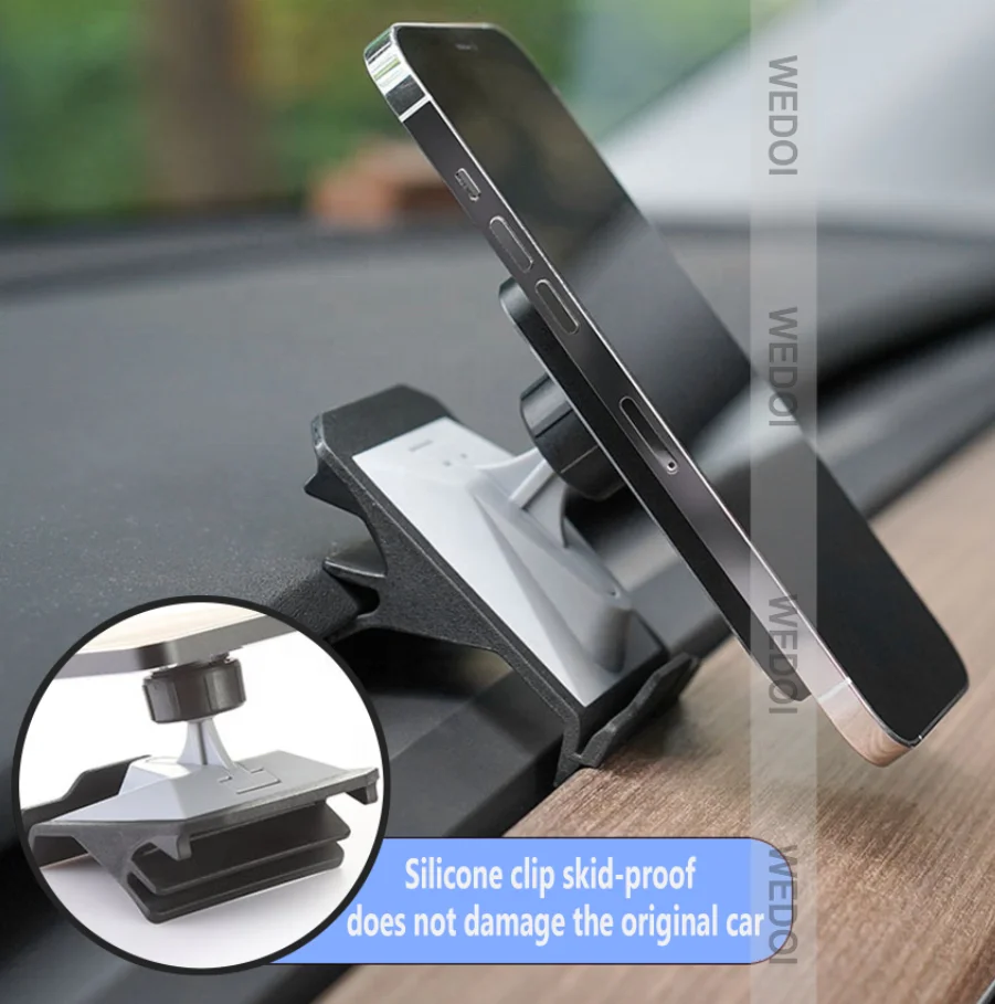New Invention Car Phone Holder for Tesla Car Wireless Charger Mount Stable Magnet Mini Black OEM Magnetic Universal ABS