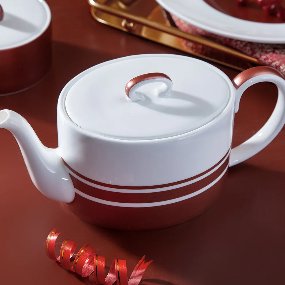 Hot selling bone china dinner sets dinnerware sets burgundy red porcelain plates bowls cups tea set for hotel party