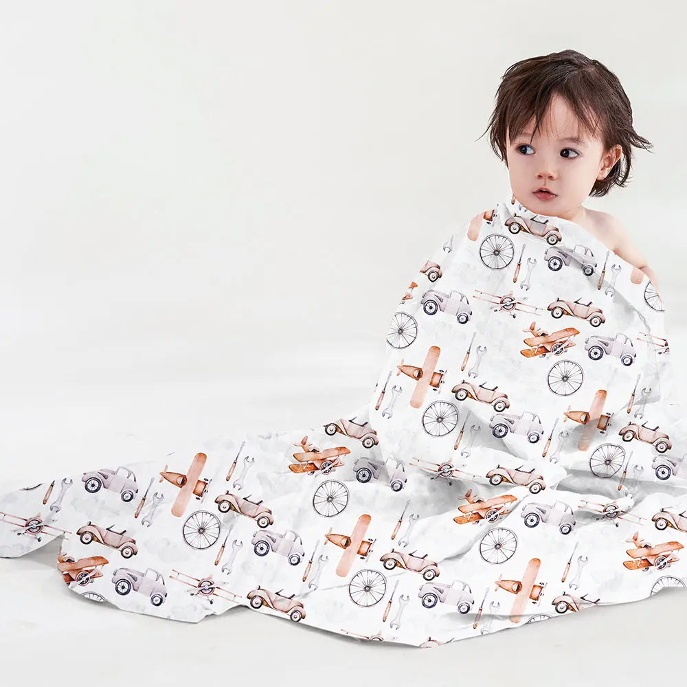 Happy flute safe 70%bamboo+30%cotton poplin digital printed high-density muslin fabric