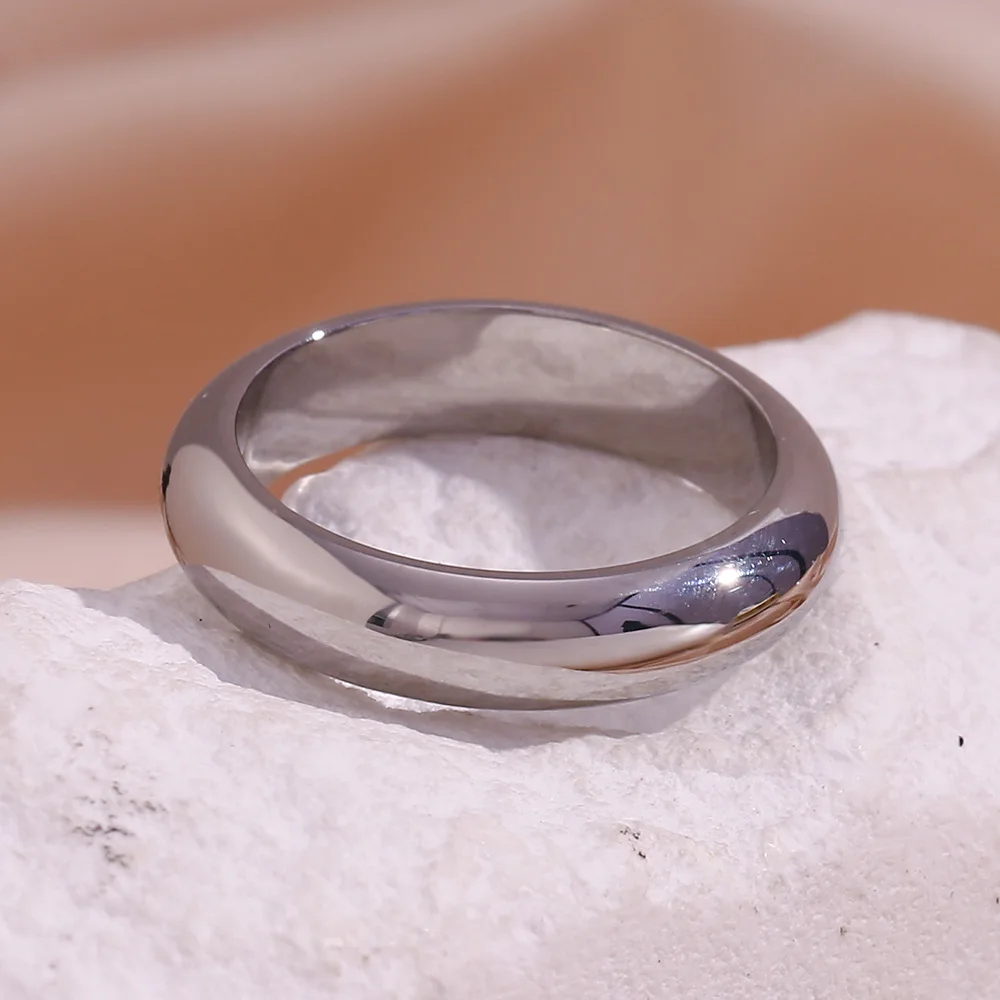 Minimalist Ring 18K Gold Plated Jewelry Stainless Steel Rings Women Fashion Jewelry Rings for Girls anillos para mujer