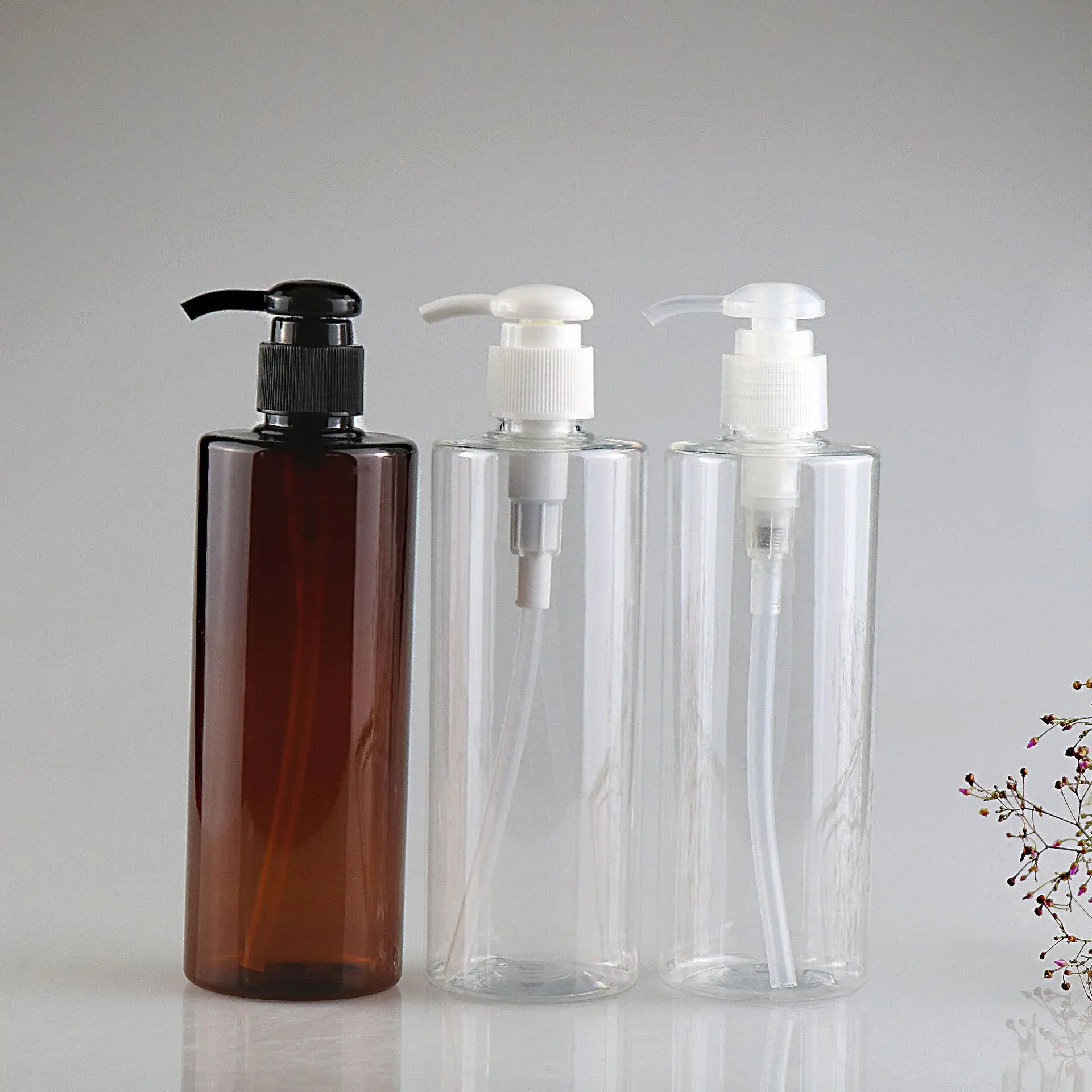 300ml 400ml 500ml custom plastic shampoo bottle with lotion pump