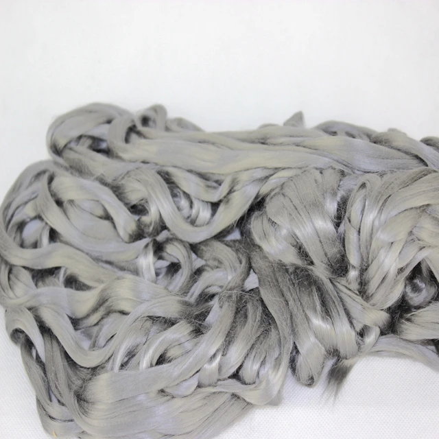 Long On stream Life Catalyst Recovery 8um Silver Metallic Stainless Steel Fiber Sewing Thread