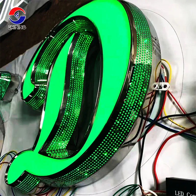 2022 New Arrival Rose Gold Channel Letter Sign LED Soild Acrylic Back Lit Sign for Business Signs logo Outdoor