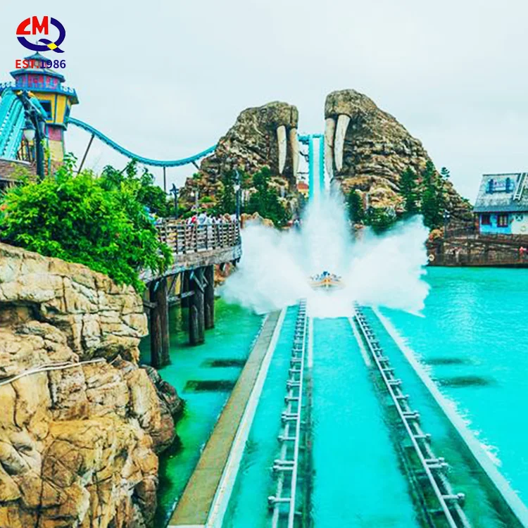 Popular Games Equipment Thrill Amusement Water Roller Coaster Fun Park Splash Flume Log Rides