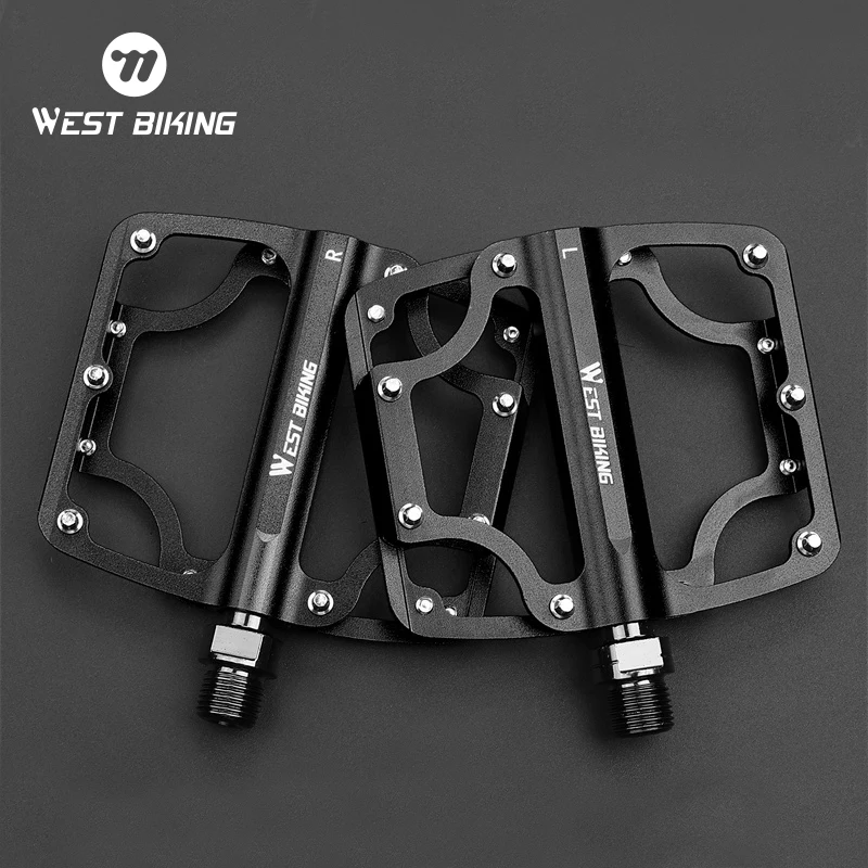 WEST BIKING Sealed Bearing Bicycle Pedal Waterproof Dustproof 3 Bearing Aluminum Alloy Pedal Ultralight Bike Pedal