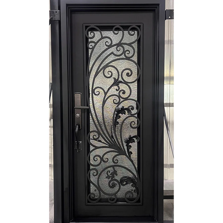 Main gate door design luxury security doors entry exterior wrought iron door for home