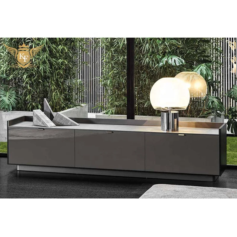 Modern Style Custom Made Home Furniture Italian Design Wooden TV Cabinet Unit Living Room Console Storage TV Stand with Drawer