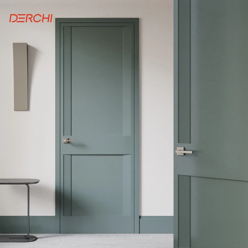 DERCHI interior white Primed Panel Door Hollow Core Molded Door Composite MDF Slab Doors