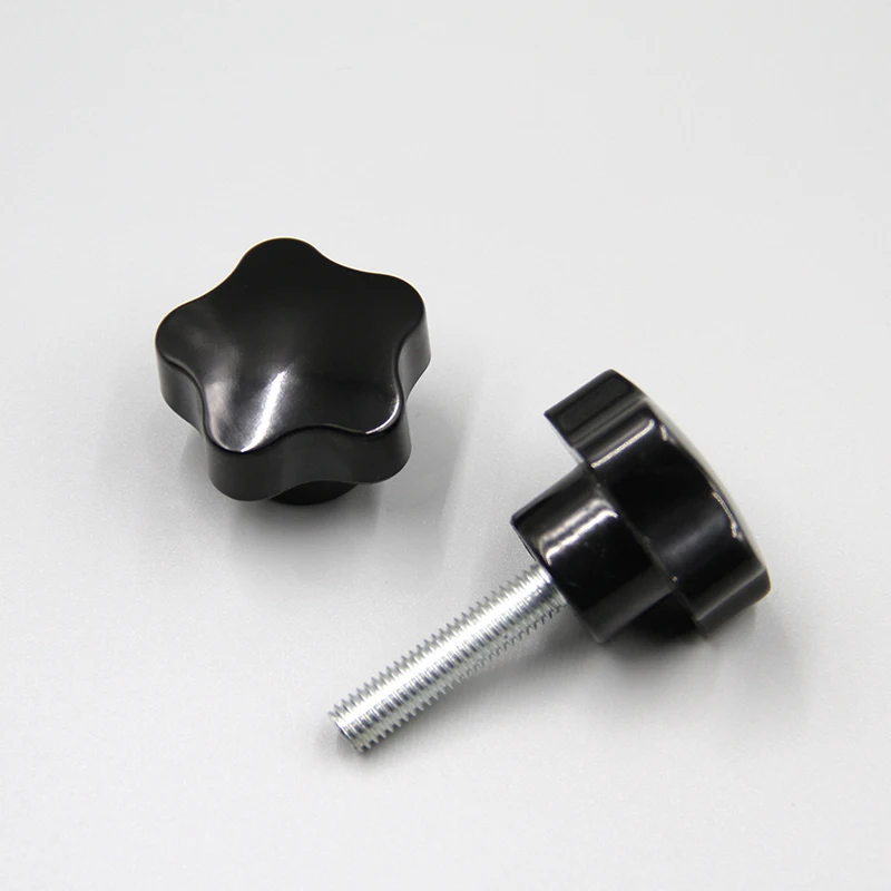 HZ102007 thickening black Bakelite five-star handle knob Industrial five-petal knurled locking handwheel