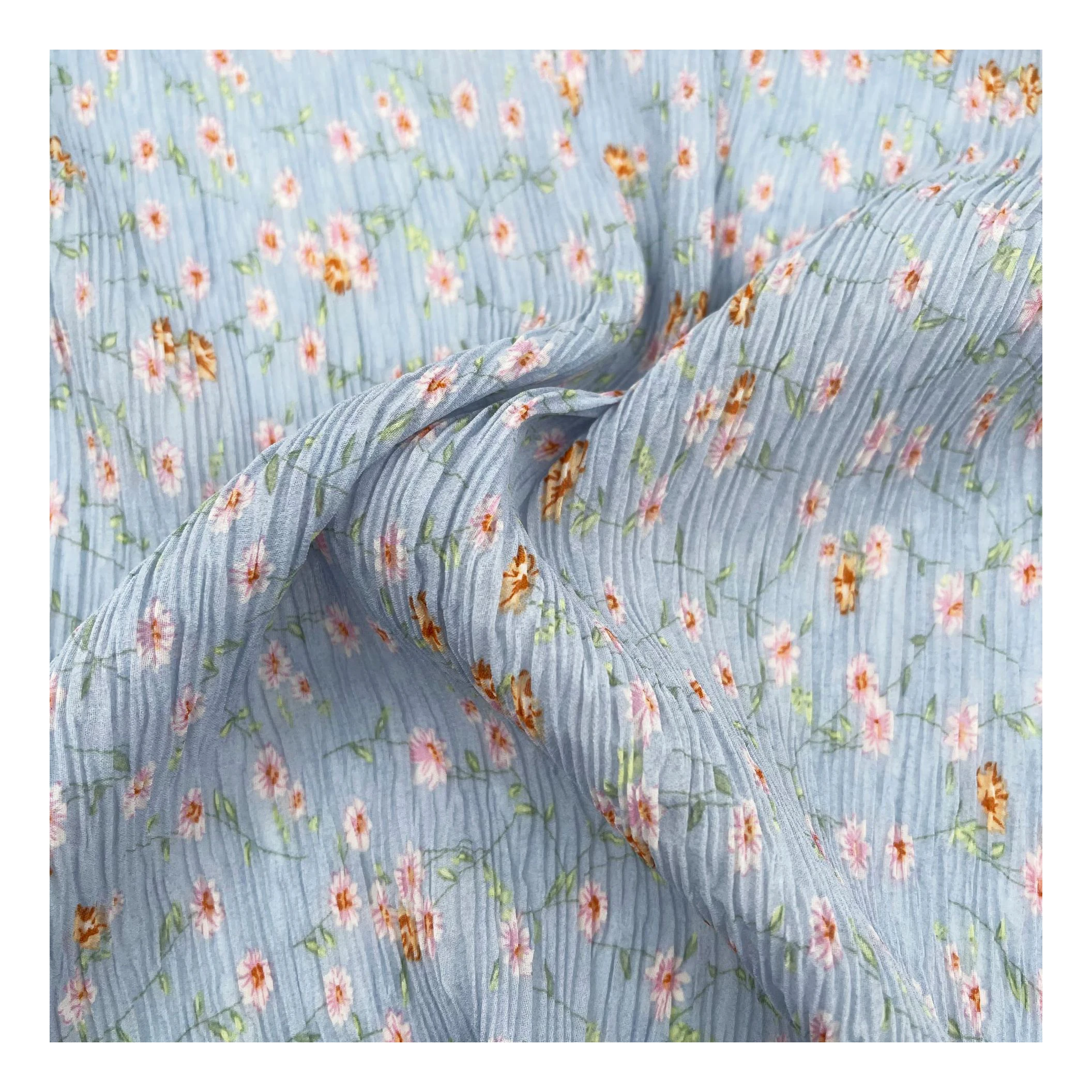 printed 25gsm dirac somali light and transparent stock silk chiffon crepe fabric for scarf and dress polka dot chiffon fabric