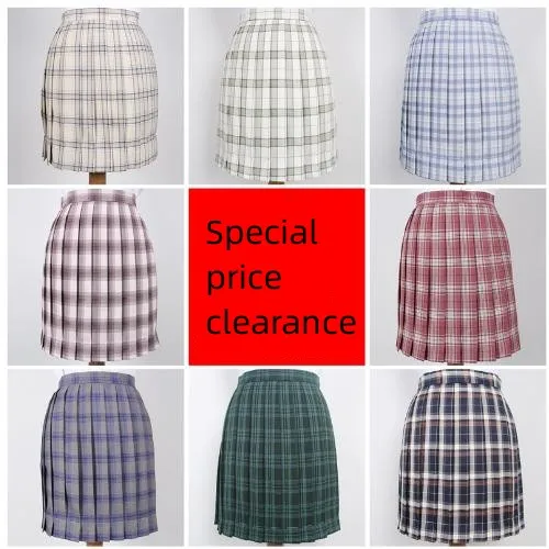 Korean Style Plaid Pleated Skirt student Spring fall High Waist Short Student 2024 New Summer girls school uniform Skirts
