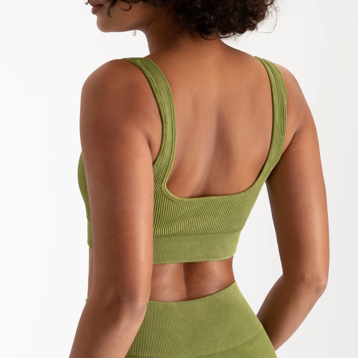 2022 New Arrival eco friendly active gym wear sustainable clothing Women Seamless Rib Sports Wear Organic Fitness Clothing Bras