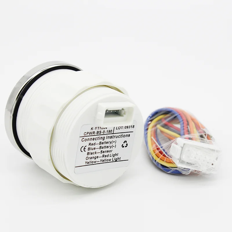 52mm Voltmeter Volt Gauge Meter 24V/16-32V IP 67 SUS 316 Stainless Steel Multi-plug Socket Connection White/black CN;GUA 9-32V