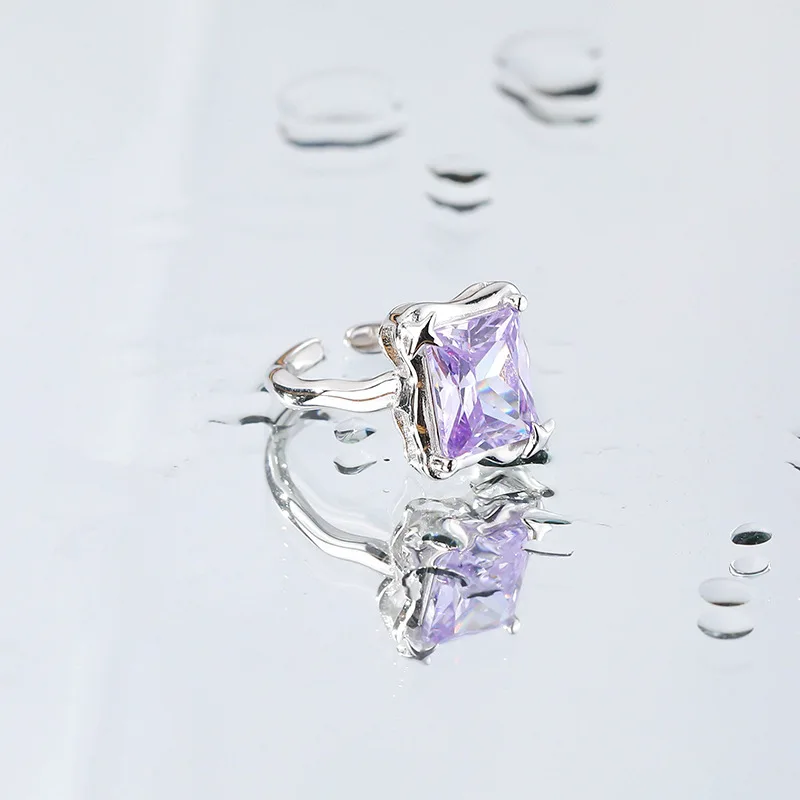 VIANRLA 925 sterling silver Hot Sale square Big Center 3A Zircon Wedding Engagement Rings