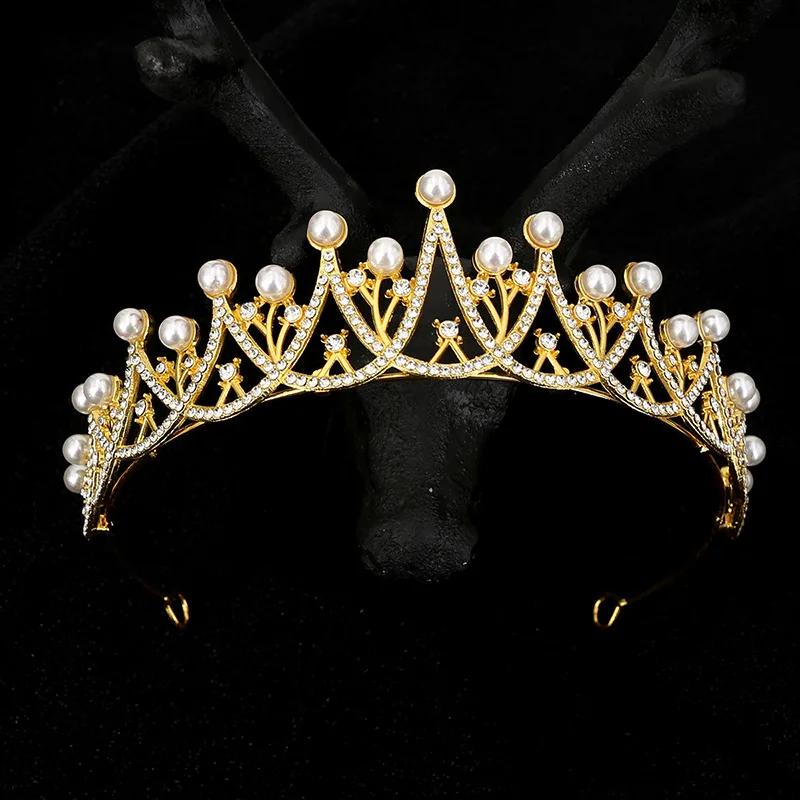 Bridal Rhinestone Crown Alloy Simple Hair accessories Fashion wedding yarn dress Sparkly Tiara Princess