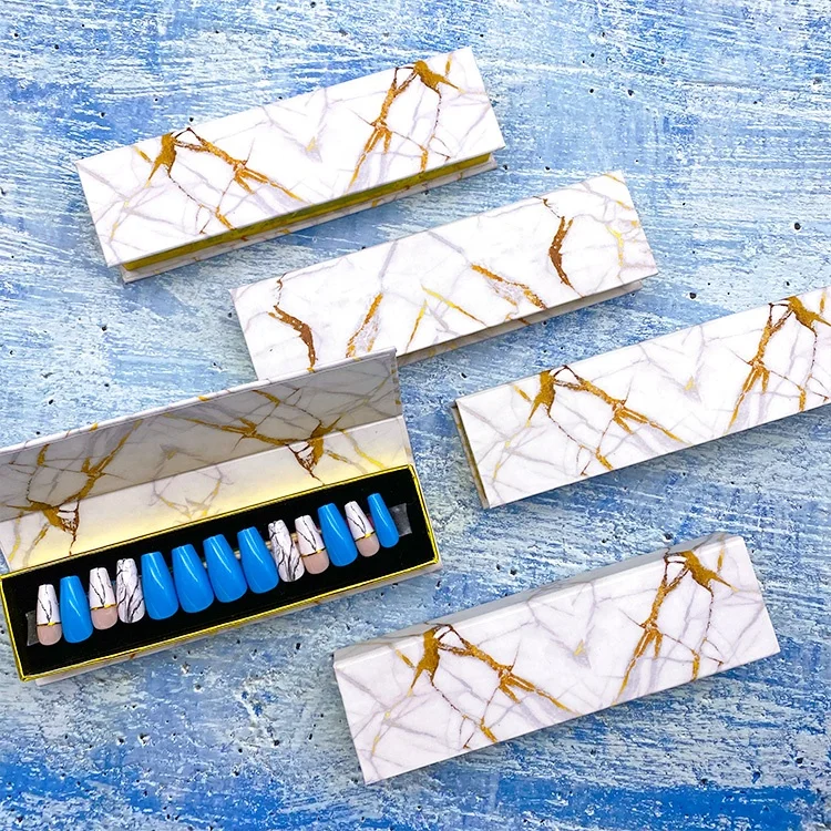 
Tstory 2021 Trendy Home Applied Rhinestone Long Press On Coffin Nails With Designs Artificial Fingernails 