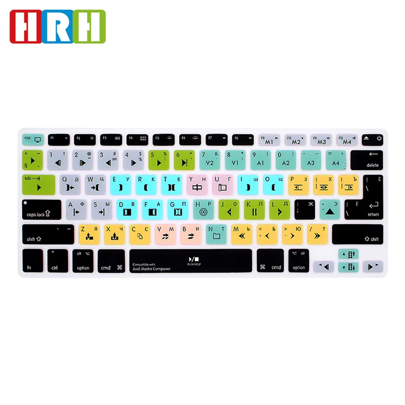 Русские горячие клавиши горячая клавиатура защитная для Macbook Retina 13 15 Air A1466 функция клавиша