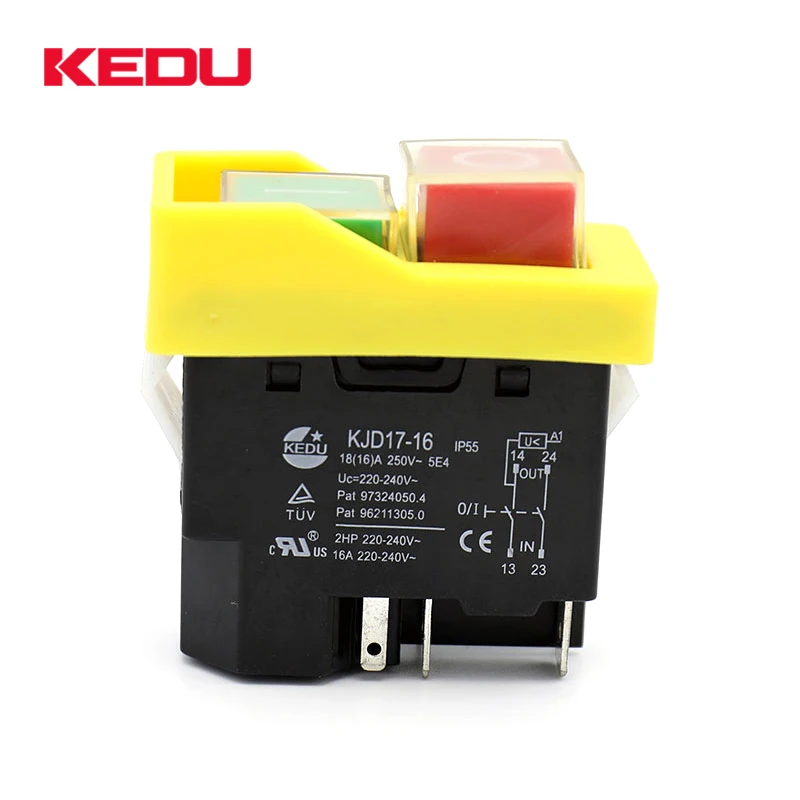 KEDU KJD17-16 18A 5 Pin Electrical Push Button Switches With UL TUV CE