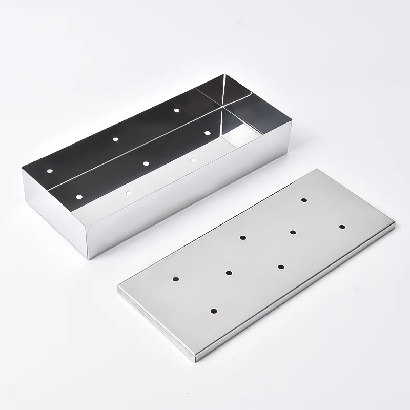 Коптильная коробка для угля или газа, для барбекю, используются древесные чипсы, гранулы для курения