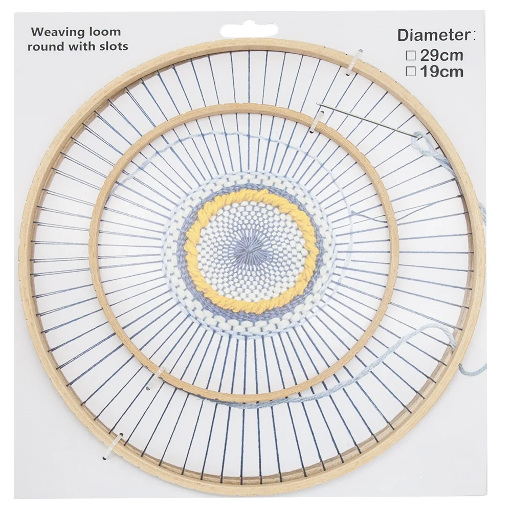 Circular Wooden Weaving Loom for Needlework with 19cm and 28.5cm Dents