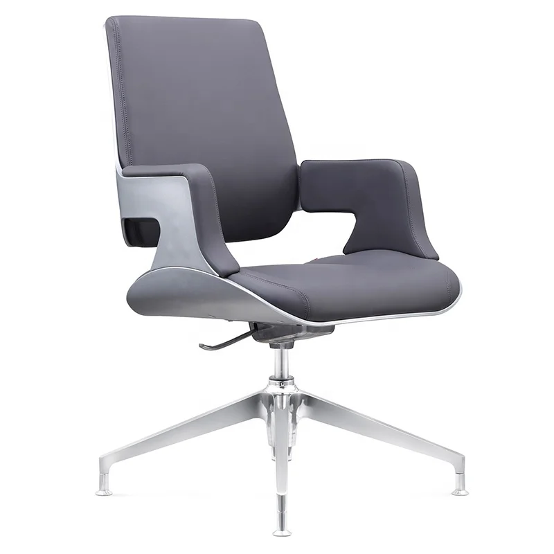 Middle back four bar aluminum alloy leg plate staff office furniture ergonomic chairs