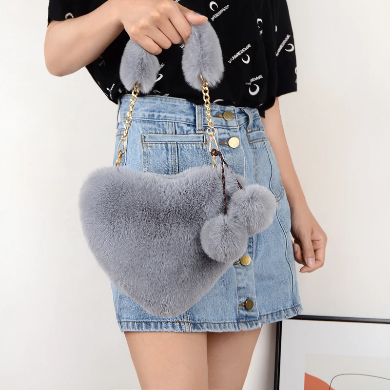 2023 Hot sell women fashion fur bag fur tote bag lady fur crossbody bag wholesale