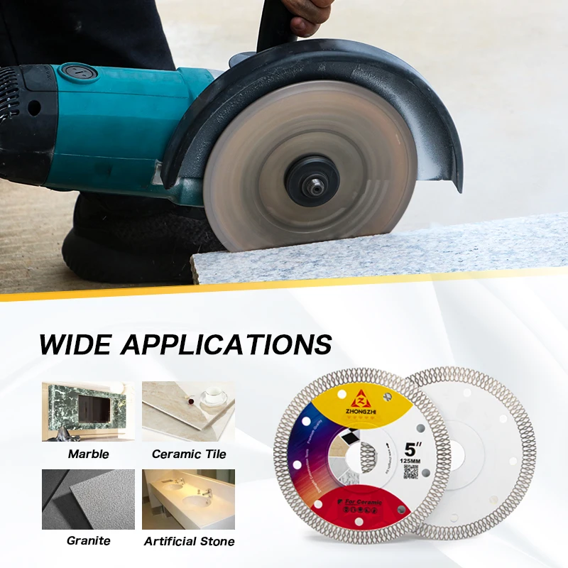 Hot Pressed 125Mm Ultra Thin Circular Saw Blade Porcelain Diamond Saw Blade Cutting Ceramic or Porcelain Tiles