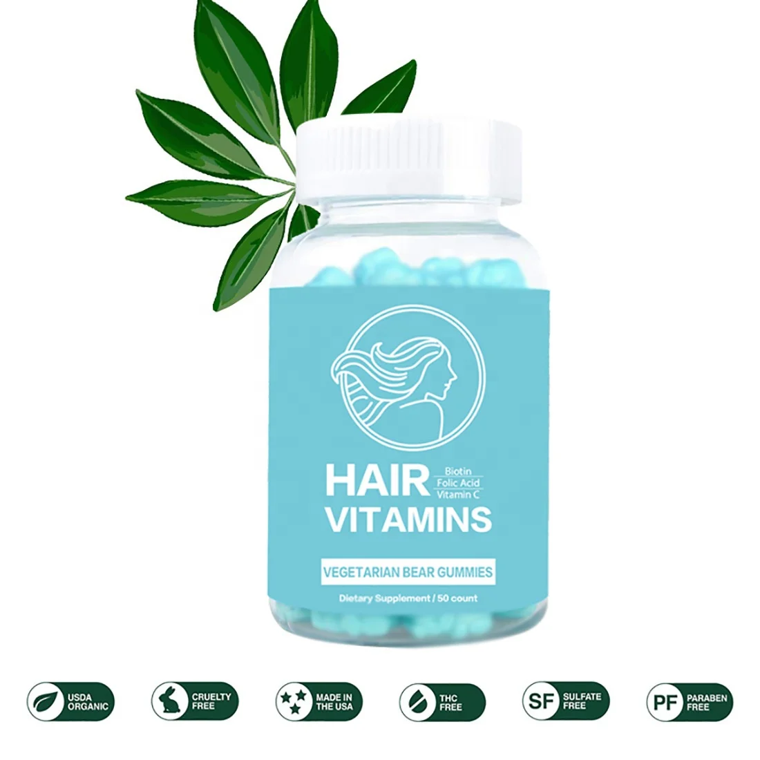 OEM Private Label  Biotin Gummy Hair Growth Gummies for hair loss hair skin and nails gummies vegan biotin vitamin