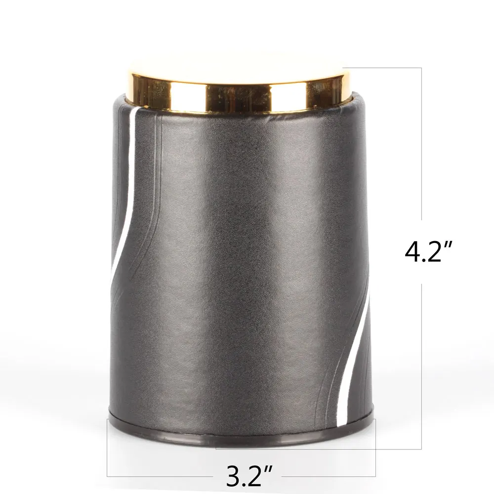 Magic Leather Felt Lined Professional Dice Cup with 6 Quiet for