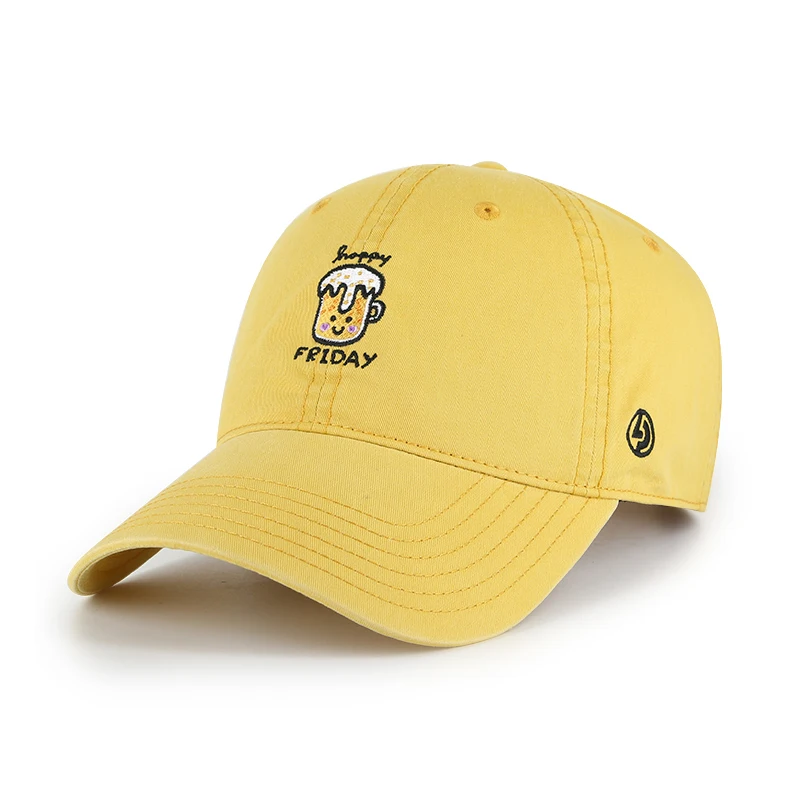 Branded wash dad hat,simple small logo,custom acceptable