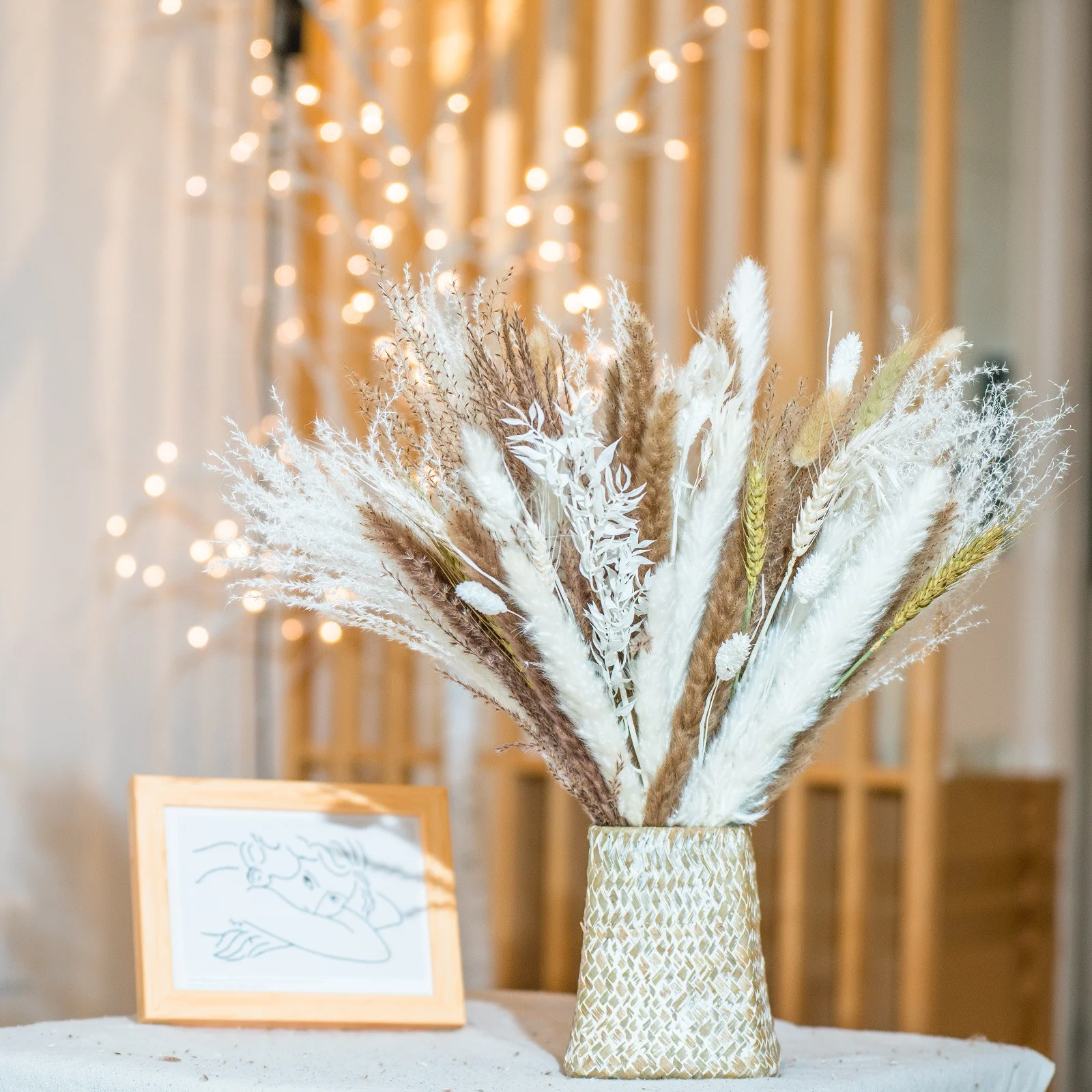 cheap Pampas grass free sample high quality dried flowers BOHO bouquet  Home decoration flowers Amazon top seller