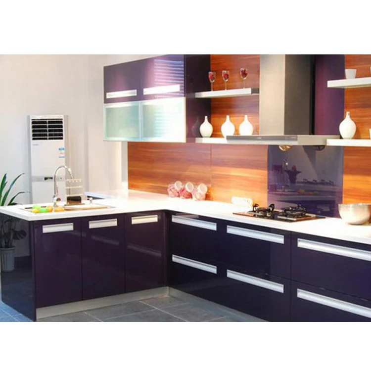 Latest kitchen design simple design pvc mdf cabinet kitchen hair salon wall cabinets
