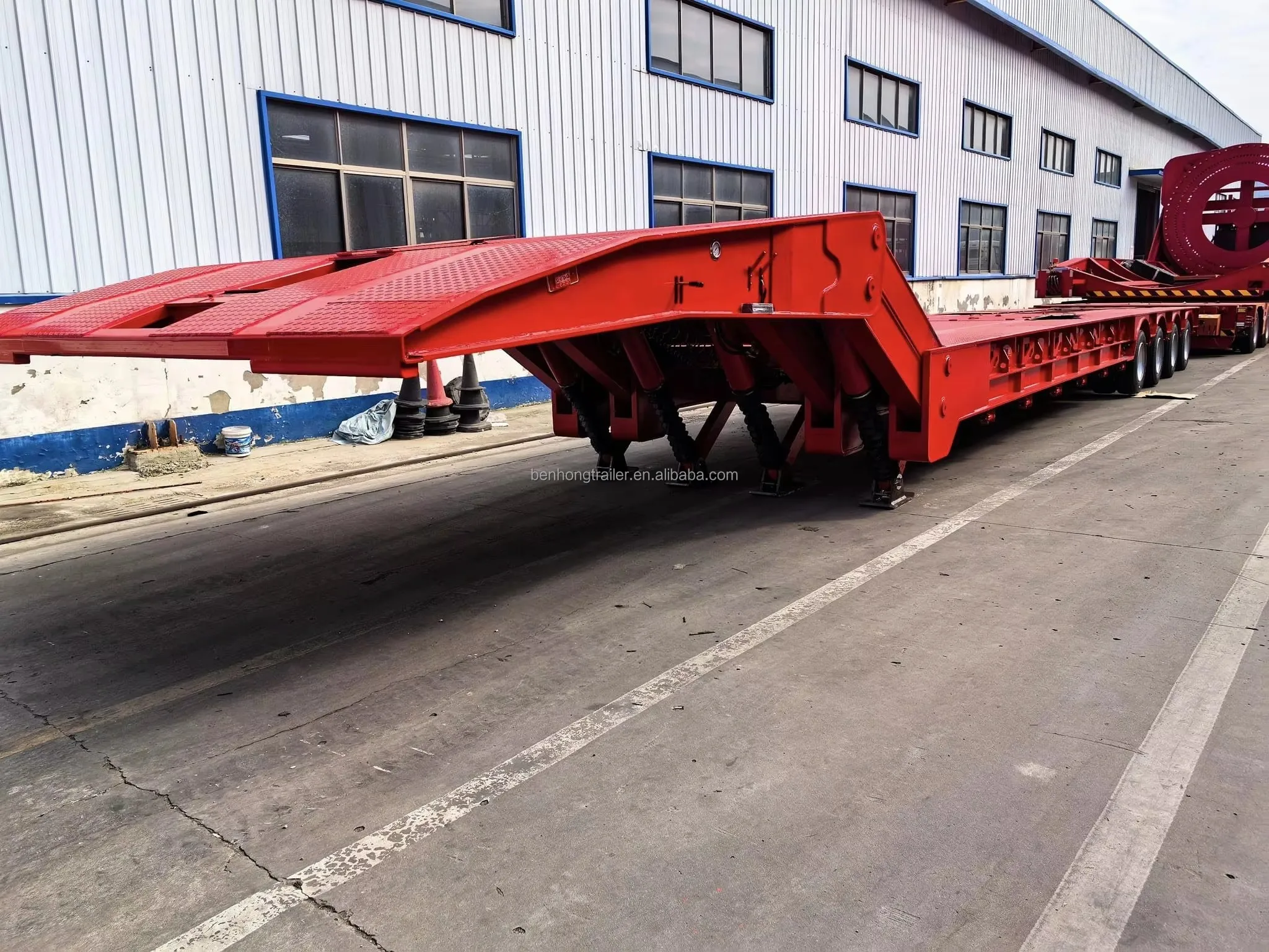 Detachable Semi Hydraulic Gooseneck Low Loader Trailer For Heavy Equipment Transport