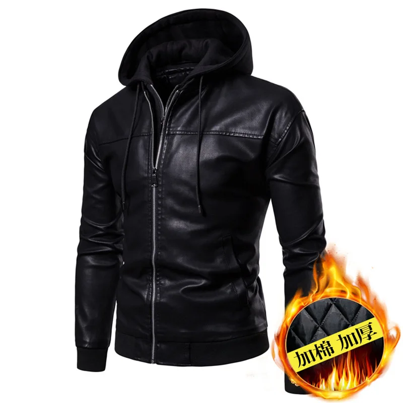 Factory Direct High Quality Plus Size Zipper Leather Jacket For men leather coats