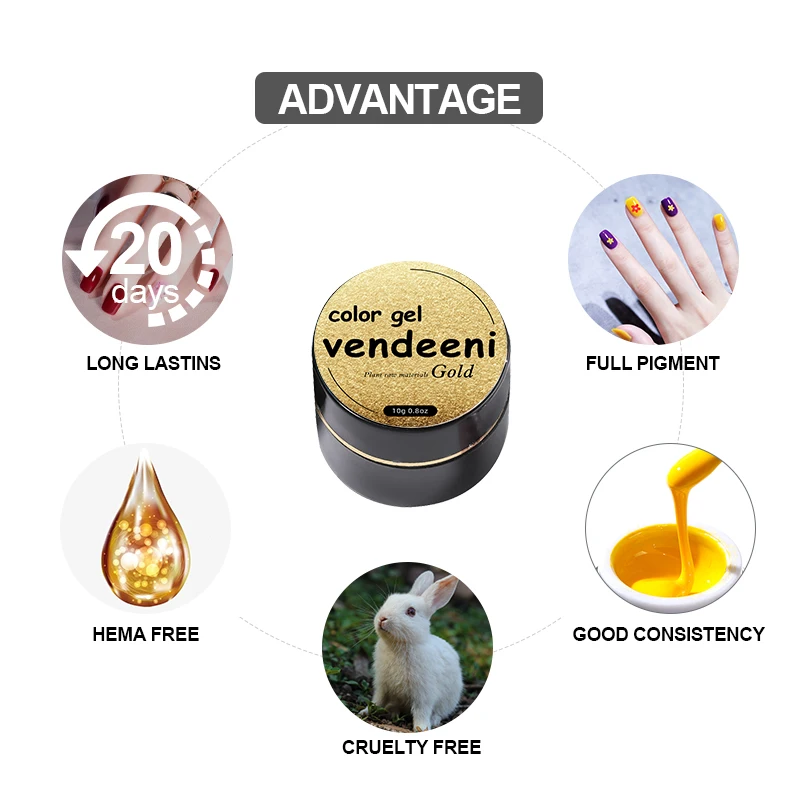 Custom Private Label 12 Color Nail Painting Gel Soak Off LED Vegan Nail Polish Gel Paint For Nail Art