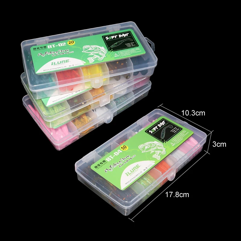 Sportpro Fishing Soft Lure Kit T shaped tail Senko Worm Japanese Soft Bait Soft Fishing Lures Kit