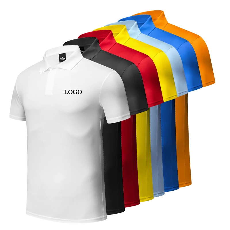 Customization Embroidery Logo Blank 100 Polyester Plus Size Quick Dry Polo Shirts Unisex Work Golf Poloshirts Jersey Men T-shirt