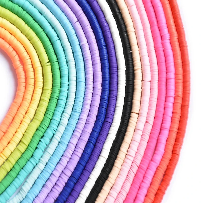 16Inch 6mm Flat Round Polymer Clay Beads Chip Disk Loose Spacer Handmade Beads For DIY Jewelry Making Bracelet Necklace 400pcs