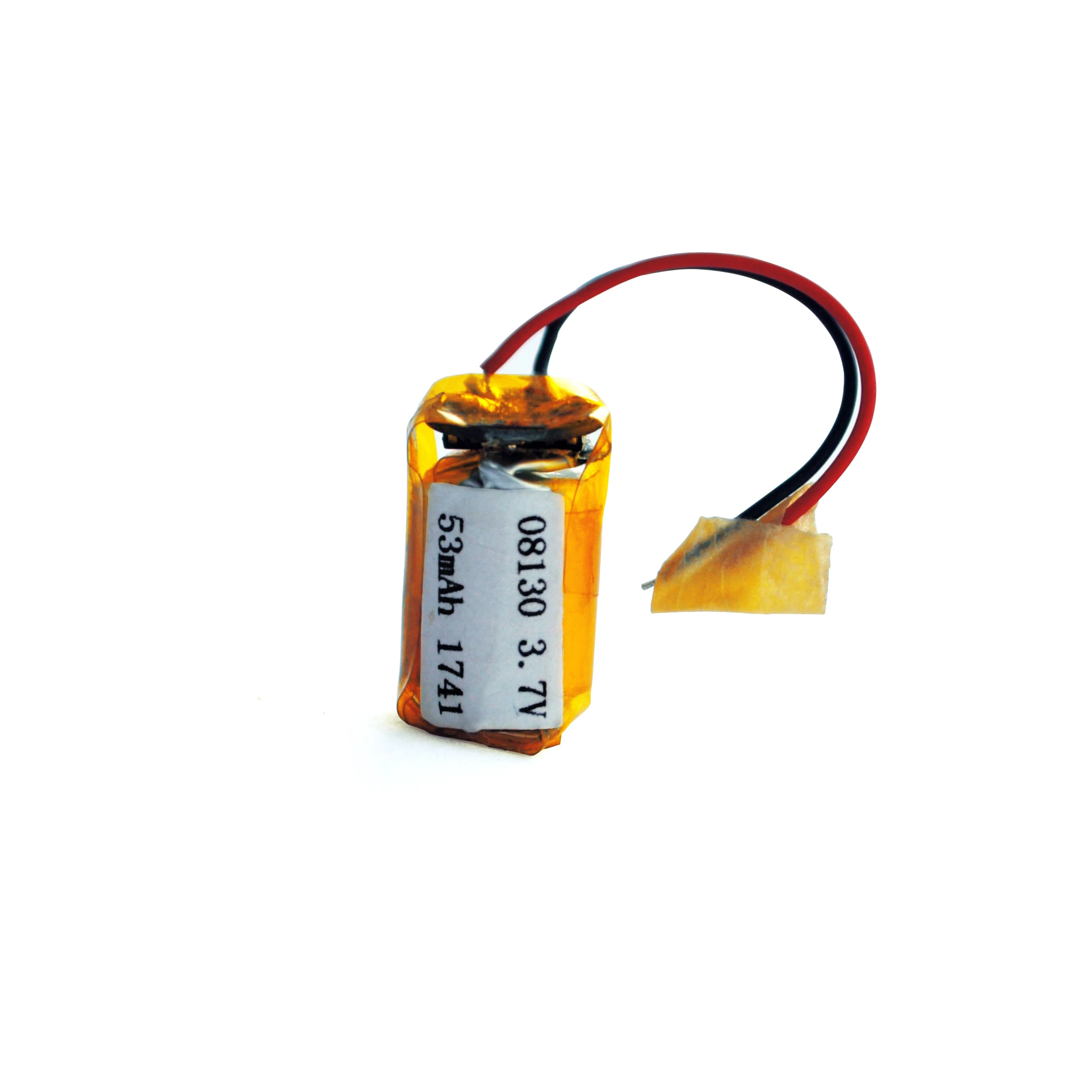 Customized Rechargeable 3.7V 53mAh 08130 Lithium Li-Polymer Battery with PCB Connector and Wire