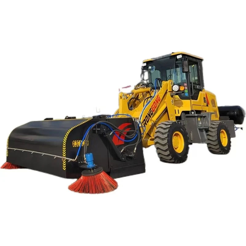Loader Type Road Sweeper Powerful Cleaning Can Be Replaced with Different Attachments, One Machine Is Multi-purpose