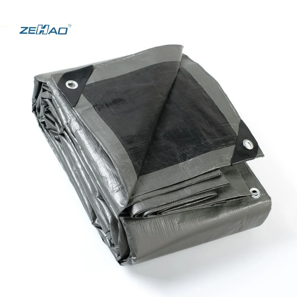 Grey PE Tarp 220gsm Waterproof Tent Covers Polyethylene Sheet Rain Cover