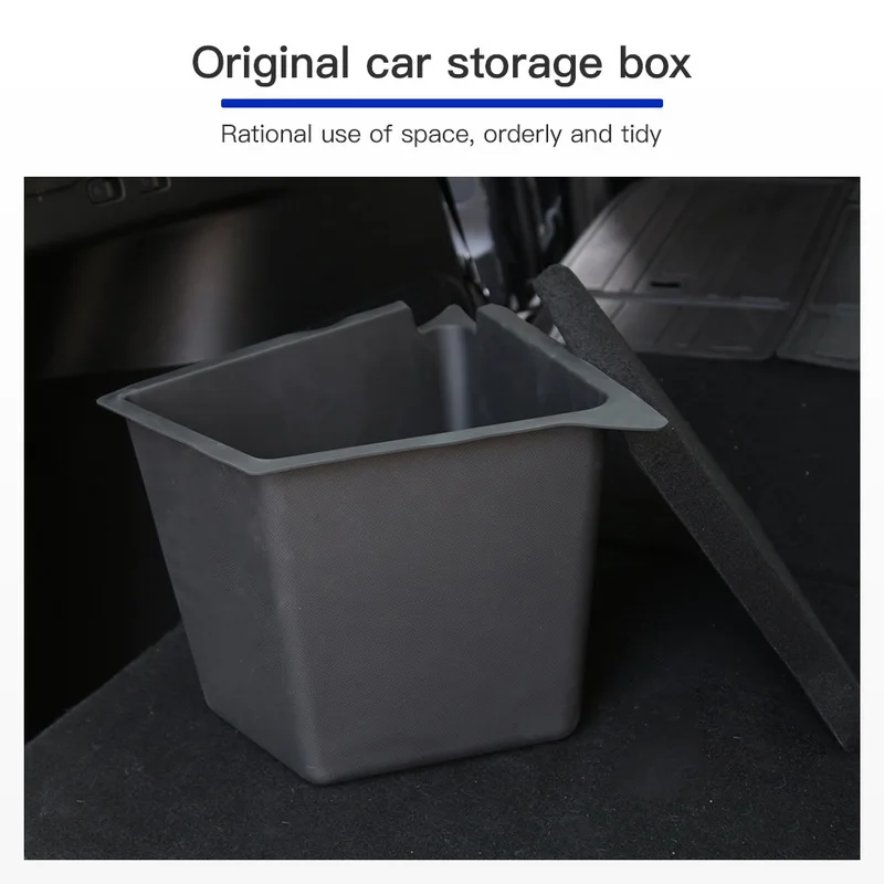 Оптовая продажа, бокс для хранения автомобиля Tesla Model Y, сделанный в Шанхае, боковой ящик для хранения в багажнике автомобиля, флокирующая подкладка, разделительный ящик
